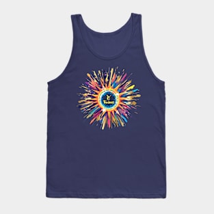 Taurus zodiac astrology bull hippie messy paint splatter Tank Top